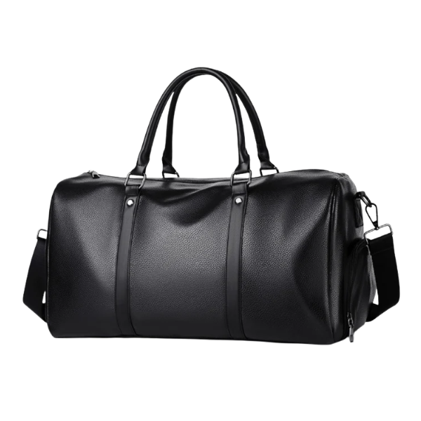 Men's Leather Fitness Duffle Bag - Wet/Dry Separation