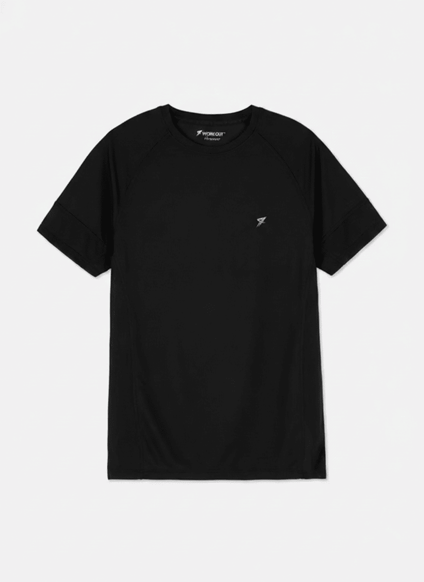 Workout Activewear Black Short Sleeve T-Shirt